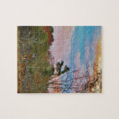Hirsche mit rosa blauem Himmel Puzzle (Horizontal)