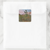 Hirsche mit rosa blauem Himmel Quadratischer Aufkleber (Tasche)