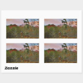 Hirsche mit rosa blauem Himmel Rechteckiger Aufkleber (Blatt)