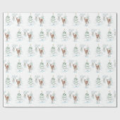 Hirsche mit Roter Nase im Schneewald Geschenkpapier (Flach)