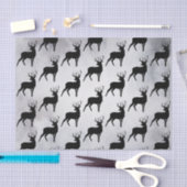 Hirsche mit schwarzer Silhouette Rustikales Muster Seidenpapier (Handwerk)