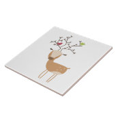 Hirsche mit Vögeln Fliese (Seite)