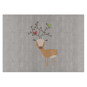 Hirsche mit Vögeln Schneidebrett