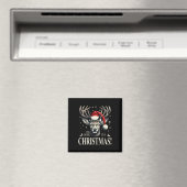Hirsche mit Weihnachtsmannmütze, oh Hirsch, Weihna Magnet (In Situ (Geschirrspüler))