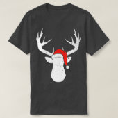 Hirsche mit Weihnachtsmannmütze Weihnachten Pajama T-Shirt (Design vorne)