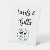 Hirsche Monogram Rustic Country Wedding Cards & Gi Sockelschild (Vorderseite)