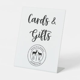 Hirsche Monogram Rustic Country Wedding Cards & Gi Sockelschild