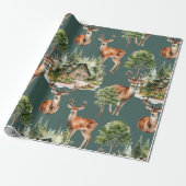 Hirsche Natur Wildlife Rustikaler Urlaub Weihnacht Geschenkpapier (Ungerollt)