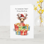 Hirsche Niedlich von allen uns Weihnachtspilzen de Karte (Gelbe Blume)