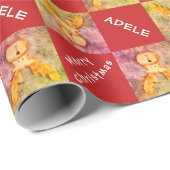 Hirsche Rentierkinder Name Frohe Weihnachtsfeierta Geschenkpapier (Rolleneckpunkt)