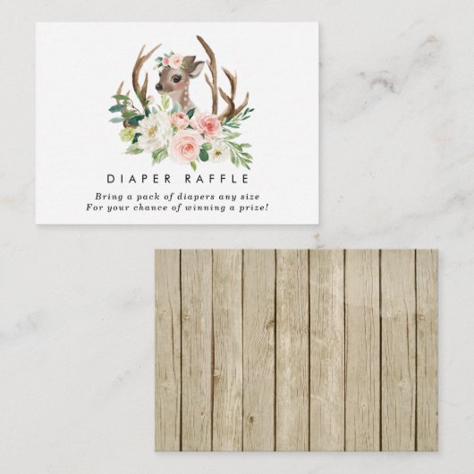Hirsche rustikale Blumenkarte Windelhalter Umhüllu Begleitkarte (Vorne/Hinten)