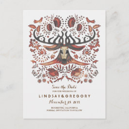 Hirsche Rustikale Waldtiere Save the Date Ankündigungspostkarte