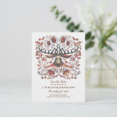 Hirsche Rustikale Waldtiere Save the Date Ankündigungspostkarte (Stehend Vorderseite)