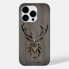 Hirsche - Schnittholz - personalisiertes Holz Case-Mate iPhone 14 Pro Hülle