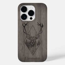 Hirsche - Schnittholz - personalisiertes Holz Case-Mate iPhone 14 Pro Hülle
