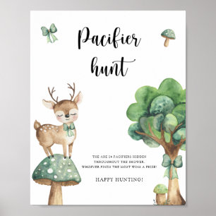Hirsche - Schnuller Jagd Baby Dusche Poster