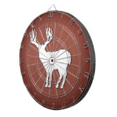 Hirsche-Silhouette auf Imitaten Bewaldeter Hinterg Dartscheibe (Vorderseite rechts)