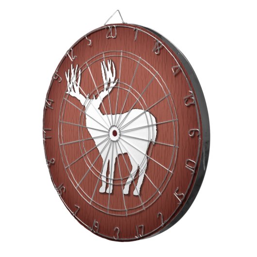Hirsche-Silhouette auf Imitaten Bewaldeter Hinterg Dartscheibe (Vorderseite rechts)