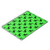 Hirsche-Silhouette auf Vivid Green Notizblock (Linke Seite)
