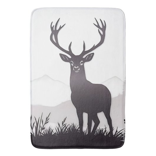 Hirsche Silhouette Badematte (Vorderseite Vertikal)