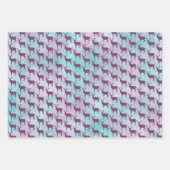 Hirsche Silhouette Dots Muster niedlich Pastellfar Geschenkpapier Set (Vorderseite 2)