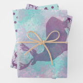 Hirsche Silhouette Dots Muster niedlich Pastellfar Geschenkpapier Set (Beispiel)