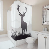Hirsche Silhouette Duschvorhang (Beispiel)