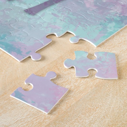 Hirsche Silhouette Einfache abstrakte Winter Niedl Puzzle (Seite)