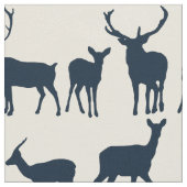 Hirsche-Silhouette-Elfenbein Stoff (Nahaufnahme)