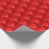 Hirsche Silhouette Happy Holidays Weihnachten Rot Geschenkpapier (Ecke)