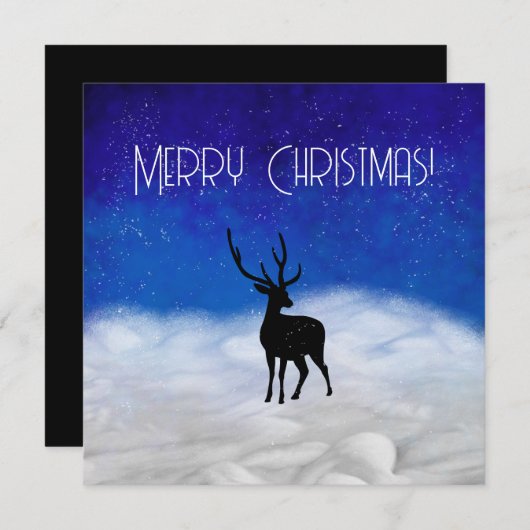 Hirsche-Silhouette in der Weihnachtsnachtsnacht (Vorne/Hinten)