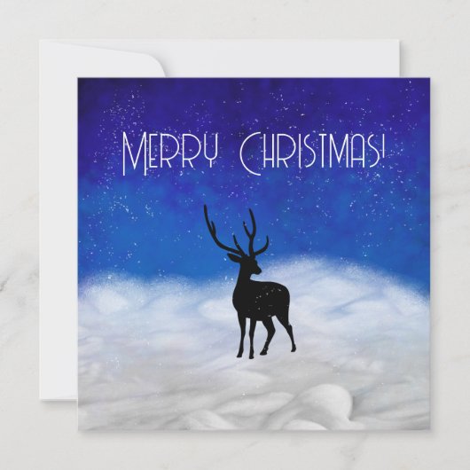 Hirsche-Silhouette in der Weihnachtsnachtsnacht (Vorderseite)