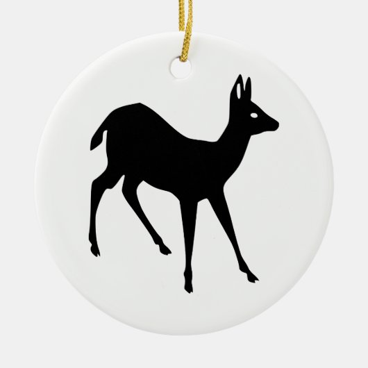 Hirsche Silhouette Keramikornament (Vorne)