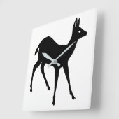 Hirsche Silhouette Quadratische Wanduhr (Winkel)