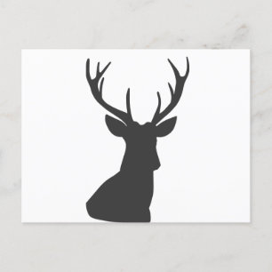 Hirsche Silhouette Silhouette Wildtiere Postkarte