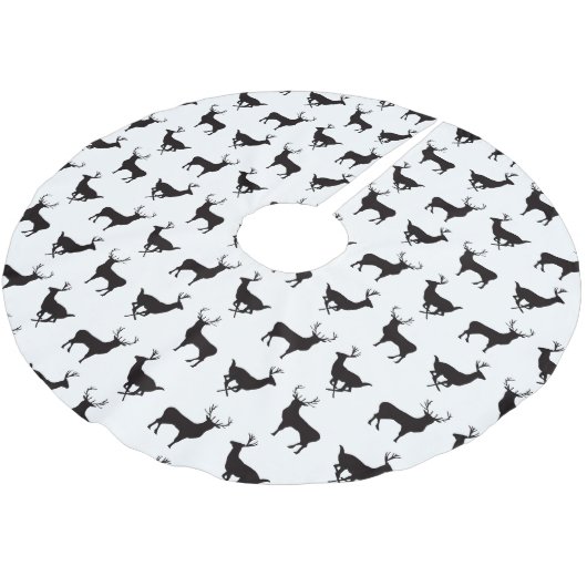 Hirsche Silhouette Weihnachtsbaumrock Polyester Weihnachtsbaumdecke (Schrägansicht)