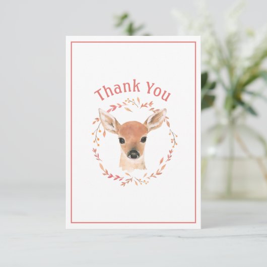 Hirsche Simple Rustic Danke Card (Stehend Vorderseite)