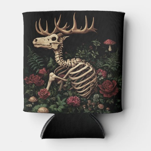 Hirsche Skeleton Mystical Gothic Floral Dosenkühler (Vorderseite)