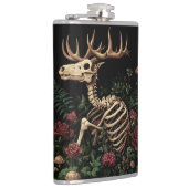 Hirsche Skeleton Mystical Gothic Floral Flachmann (Rechts)