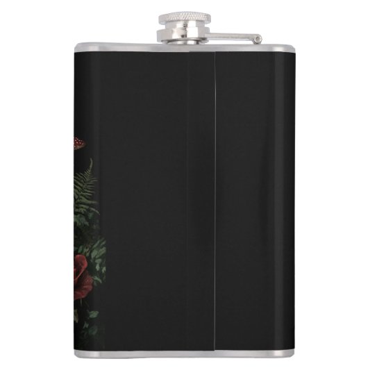 Hirsche Skeleton Mystical Gothic Floral Flachmann (Rückseite)