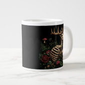 Hirsche Skeleton Mystical Gothic Floral Jumbo-Tasse (Vorderseite Rechts)