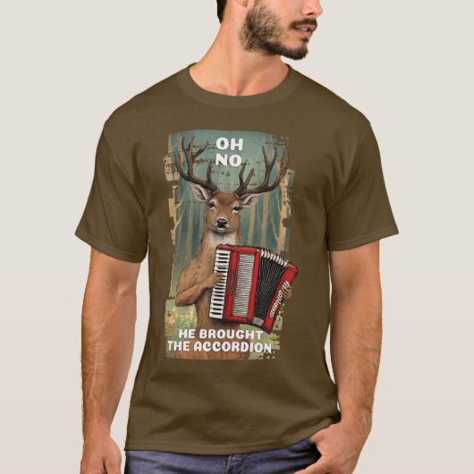 Hirsche spielen Akkordeon American West lustige Ja T-Shirt (Vorderseite)