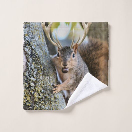 Hirsche Squirrelly Badhandtuch Set (Waschlappen)