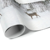 Hirsche Stehend im Schnee Geschenkpapier (Rolleneckpunkt)
