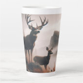 Hirsche Stehend Majestisch im Misty Mountain Milchtasse (Vorderseite)
