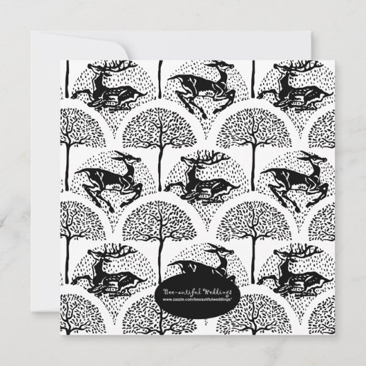 Hirsche und Bäume, 5.25 "x5.25" Einladung (Rückseite)