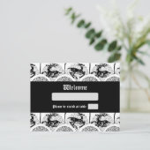 Hirsche und Bäume, Platzkarte, Postkarte (Stehend Vorderseite)