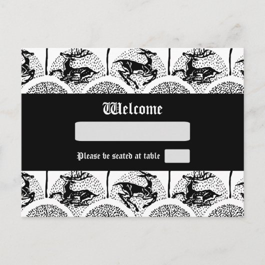 Hirsche und Bäume, Platzkarte, Postkarte (Vorderseite)