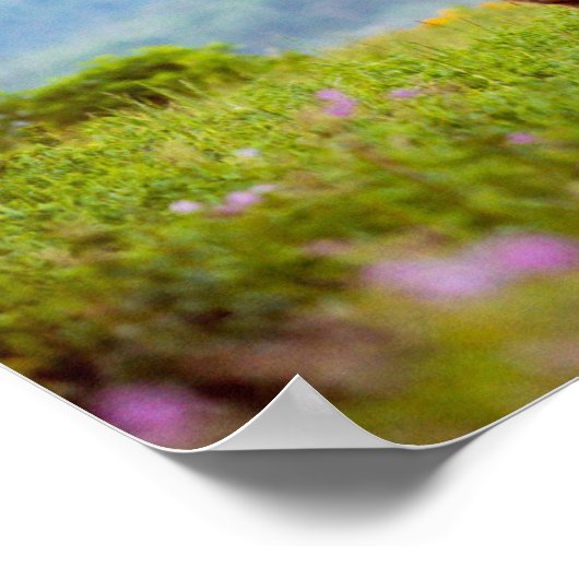 Hirsche und Berge Landschaft Poster (Ecke)