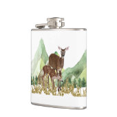 Hirsche und Berge Vinyl Wrapped Flask Flachmann (Links)